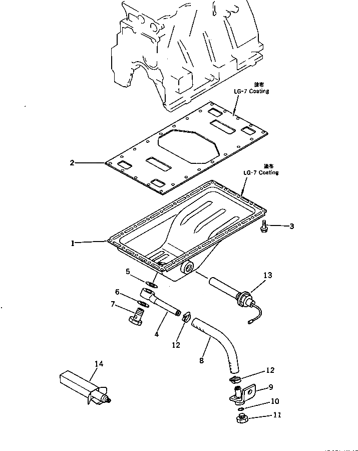 Схема запчастей Komatsu 4D95L-W-1E - МАСЛЯНЫЙ ПОДДОН (МОРОЗОУСТОЙЧИВ. СПЕЦИФИКАЦИЯ.) БЛОК ЦИЛИНДРОВ