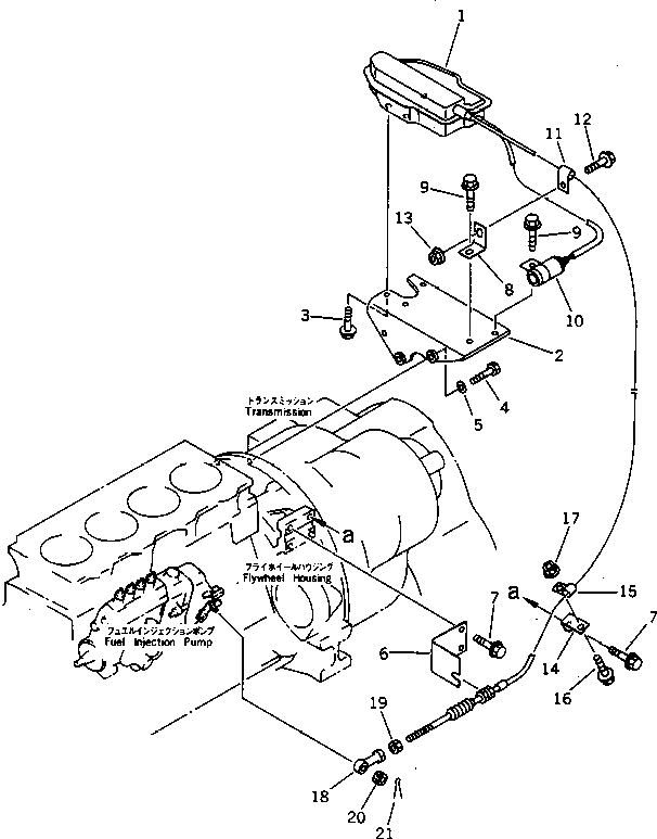 Схема запчастей Komatsu 4D95L-W-1E - СТОП МОТОР ДВИГАТЕЛЯ И КРЕПЛЕНИЕ ТОПЛИВН. СИСТЕМА