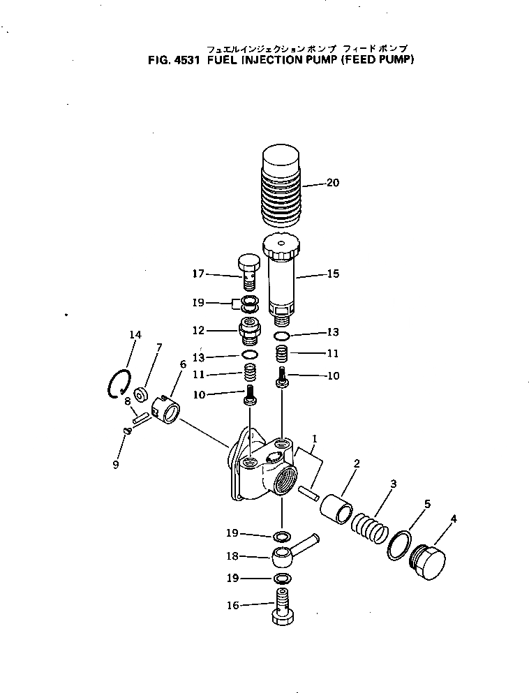 Схема запчастей Komatsu 4D95L-W-1A - ТОПЛ. НАСОС (ПОДКАЧИВАЮЩ. НАСОС) ТОПЛИВН. СИСТЕМА