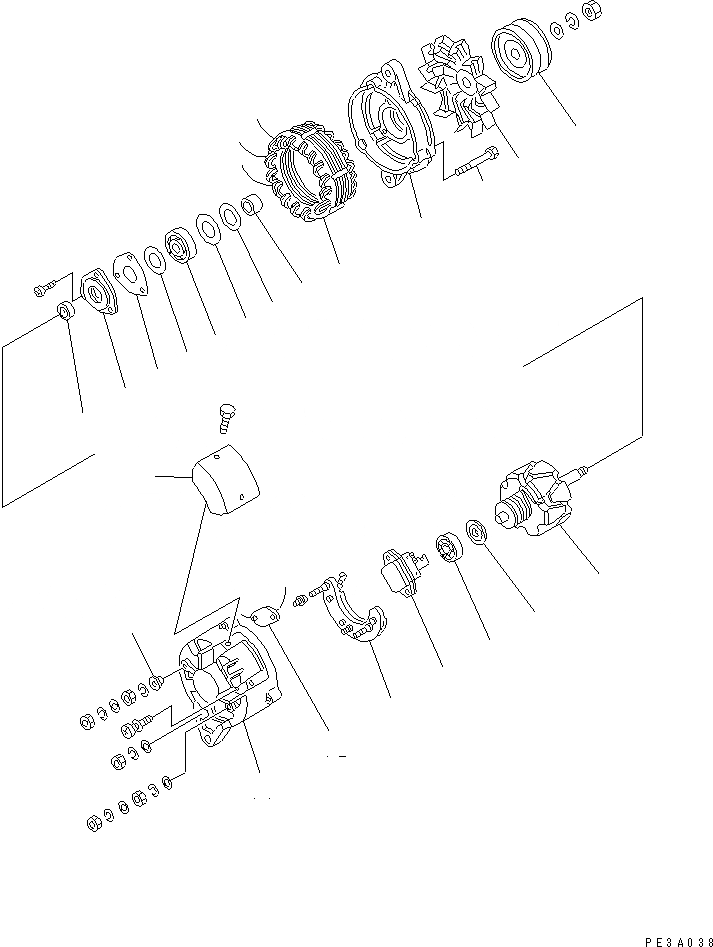 Схема запчастей Komatsu 4D95L-1P - ГЕНЕРАТОР (A) ЭЛЕКТРИКА