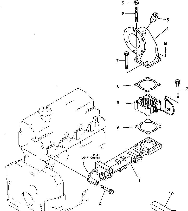 Схема запчастей Komatsu 4D95L-1Q-B - ТРУБОПРОВОД ВПУСКА ВОЗДУХА И СОЕДИН-Е(№979-) ГОЛОВКА ЦИЛИНДРОВ