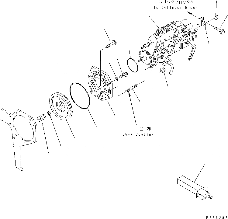 Схема запчастей Komatsu 4D95L-1GG-BR - КРЕПЛЕНИЕ ТОПЛ. НАСОСА ДВИГАТЕЛЬ