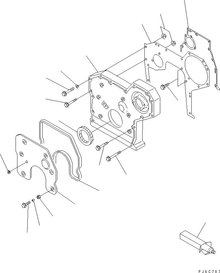 Схема запчастей Komatsu 4D95LE-2C - ПЕРЕДН. КРЫШКА(ДЛЯ A ГЕНЕРАТОР)(№8-) ДВИГАТЕЛЬ