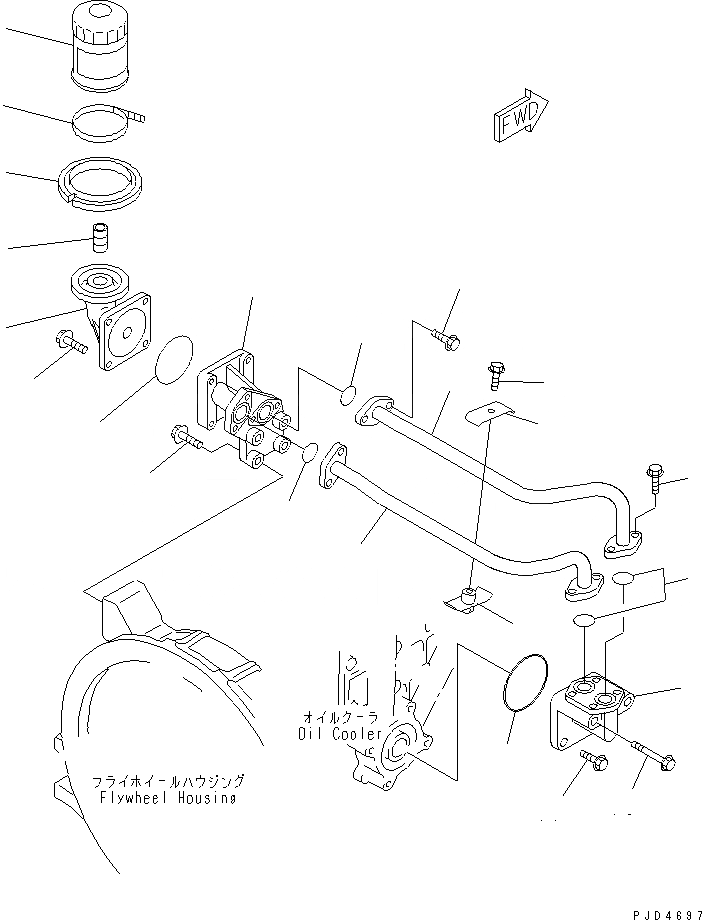 Схема запчастей Komatsu 4D95LE-2D - МАСЛ. ФИЛЬТР ДВИГАТЕЛЬ