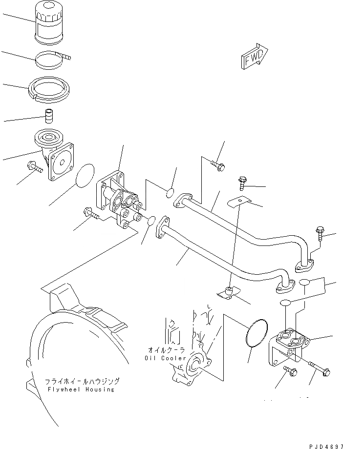 Схема запчастей Komatsu 4D95LE-2B - МАСЛ. ФИЛЬТР ДВИГАТЕЛЬ