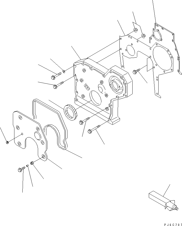 Схема запчастей Komatsu 4D95LE-2C - ПЕРЕДН. КРЫШКА(ДЛЯ A ГЕНЕРАТОР)(№8-) ДВИГАТЕЛЬ