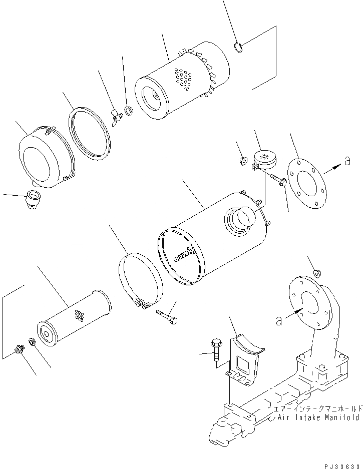 Схема запчастей Komatsu 4D95S-W-1F-P - ВОЗДУХООЧИСТИТЕЛЬ И КРЕПЛЕНИЕ ГОЛОВКА ЦИЛИНДРОВ