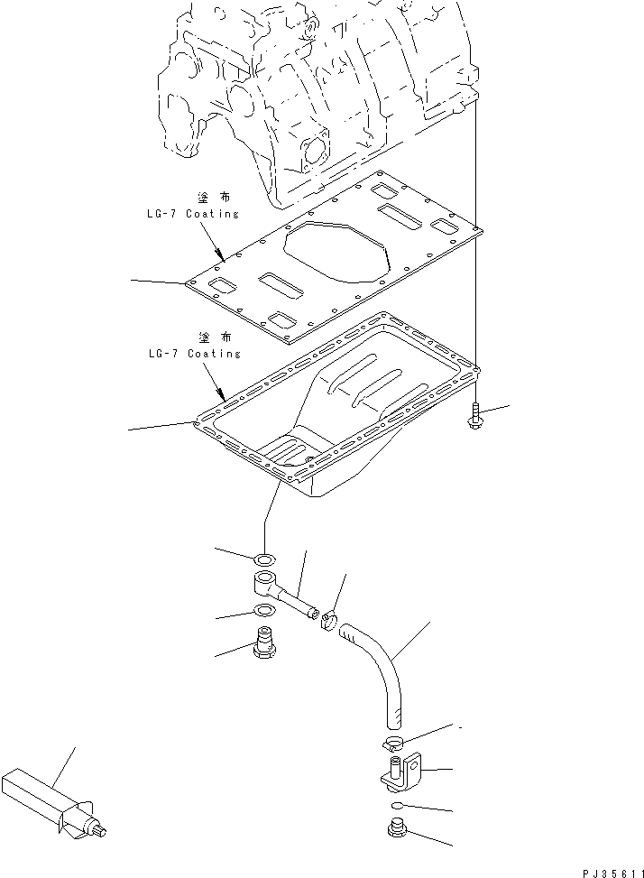 Схема запчастей Komatsu 4D95S-1D - МАСЛЯНЫЙ ПОДДОН БЛОК ЦИЛИНДРОВ