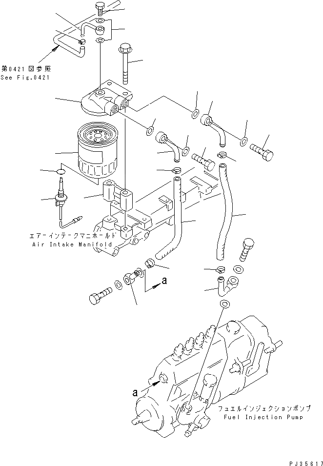 Схема запчастей Komatsu 4D95S-1D - ТОПЛИВН. ФИЛЬТР. И ТРУБЫ ТОПЛИВН. СИСТЕМА