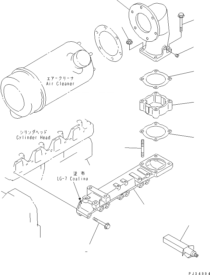 Схема запчастей Komatsu 4D95S-W-1F-Q - ТРУБОПРОВОД ВПУСКА ВОЗДУХА И СОЕДИН-Е(№8-97) ГОЛОВКА ЦИЛИНДРОВ