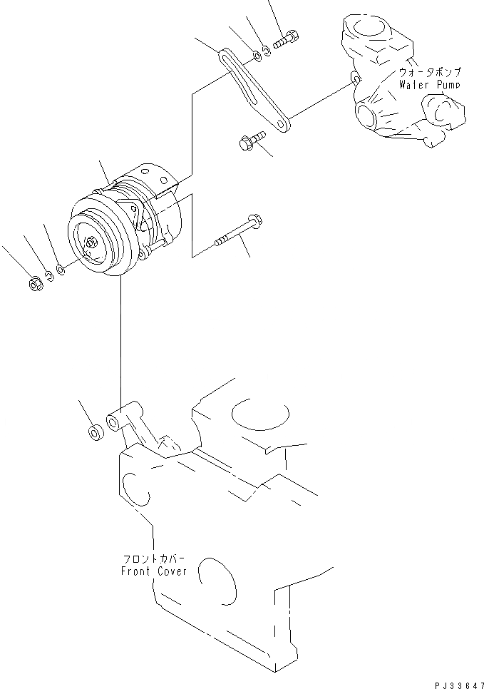 Схема запчастей Komatsu 4D95S-W-1G-A - ГЕНЕРАТОР И КРЕПЛЕНИЕ (A) ЭЛЕКТРИКА