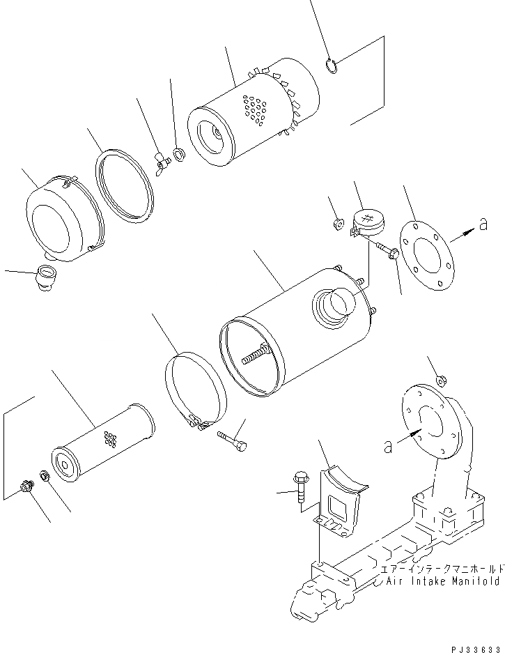 Схема запчастей Komatsu 4D95S-W-1G-AS - ВОЗДУХООЧИСТИТЕЛЬ И КРЕПЛЕНИЕ ГОЛОВКА ЦИЛИНДРОВ