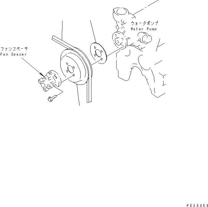 Схема запчастей Komatsu 4D95S-1H - ШКИВ ВОДЯН. ПОМПЫ ДВИГАТЕЛЬ