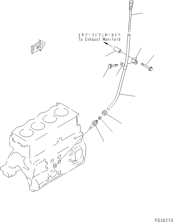 Схема запчастей Komatsu 4D95S-1J - МАСЛ. ЩУП(№-) ДВИГАТЕЛЬ