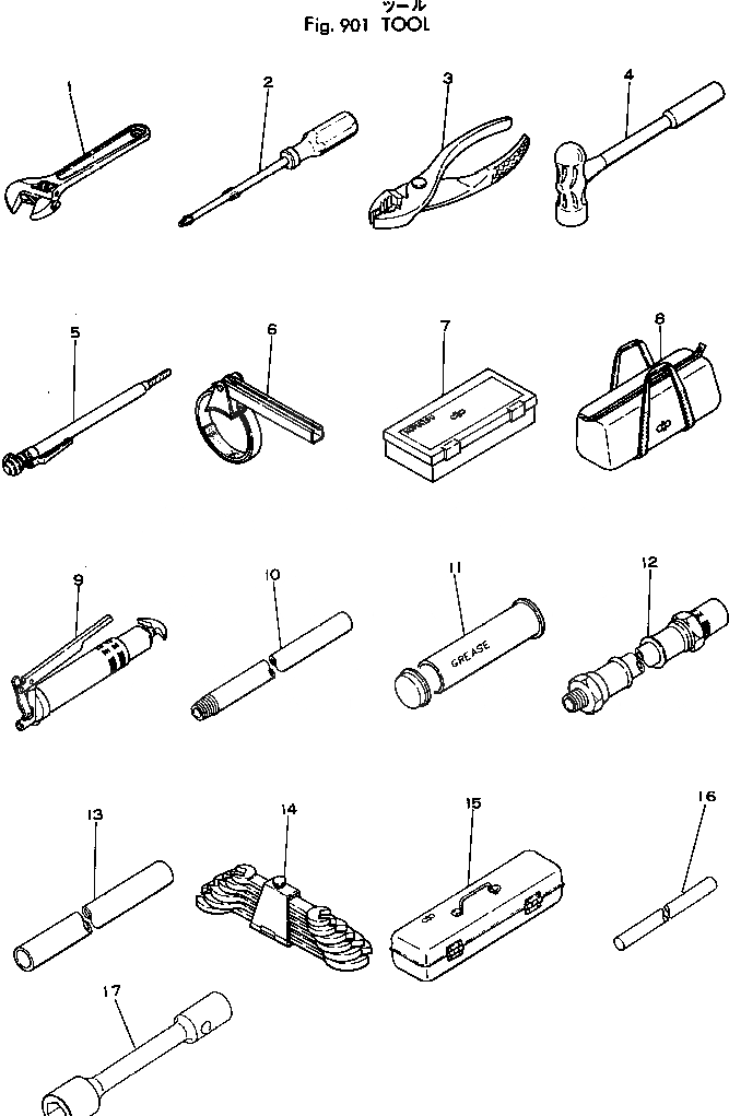 Схема запчастей Komatsu 505-1 - ИНСТРУМЕНТ ИНСТРУМЕНТ И РЕМКОМПЛЕКТЫ