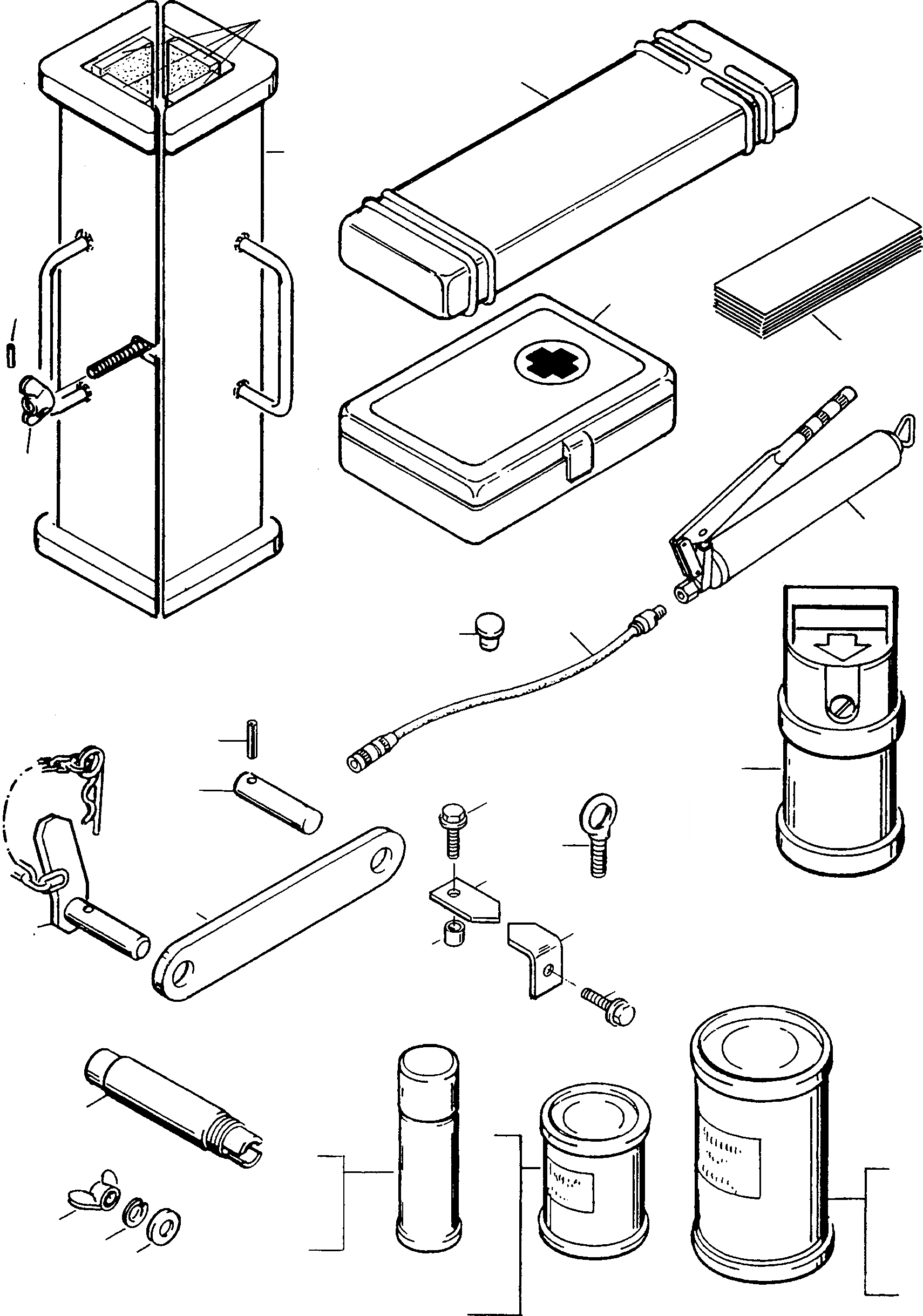 Схема запчастей Komatsu 50E - ИНСТРУМЕНТ И АКСЕССУАРЫ ШАССИ И SUPERSTRUCTURE