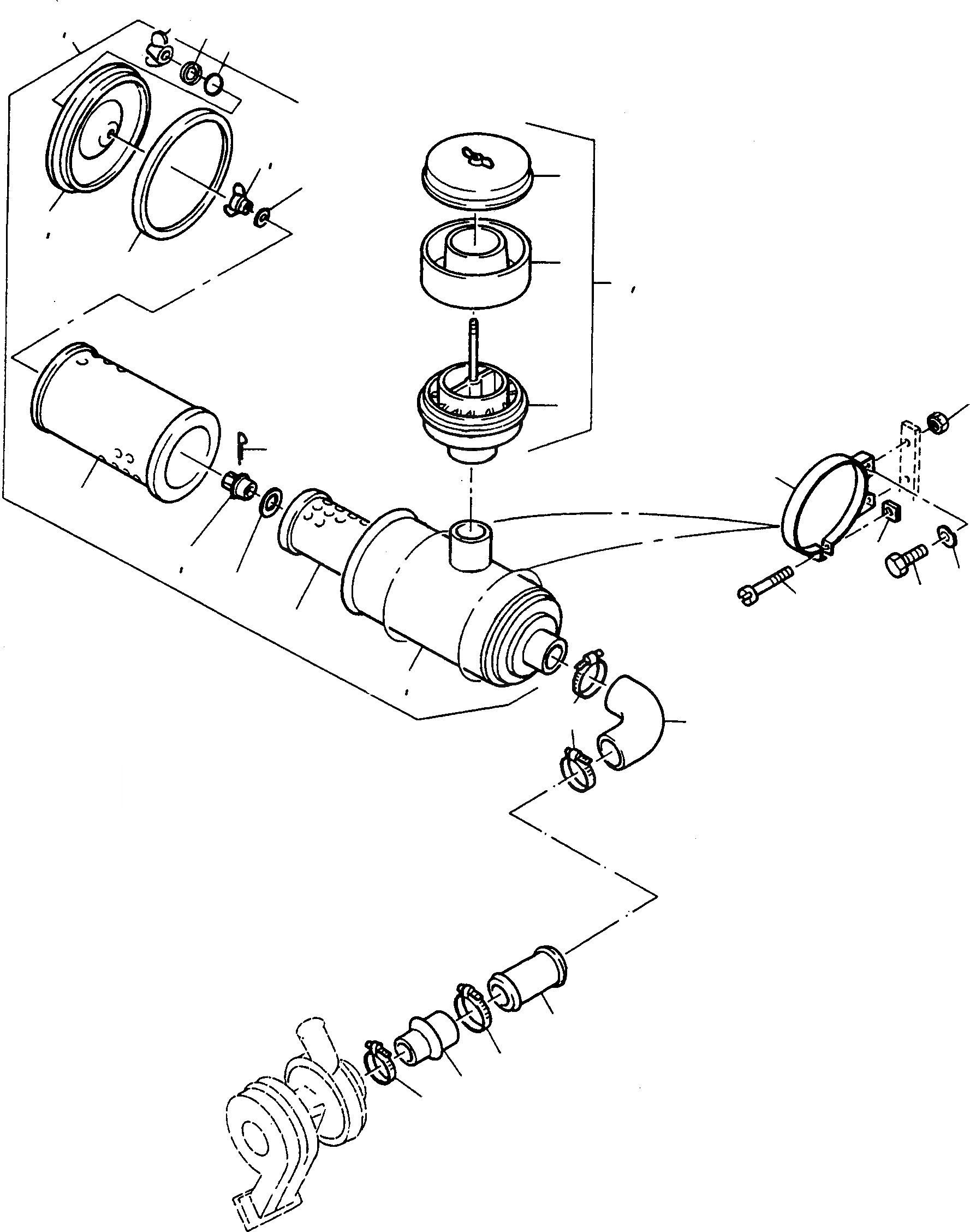 Схема запчастей Komatsu 50E - ВОЗД. ФИЛЬТР. СИСТЕМА, СТАНДАРТН. ДВИГАТЕЛЬ, АКСЕССУАРЫ И ЭЛЕКТРИЧ. СИСТЕМА