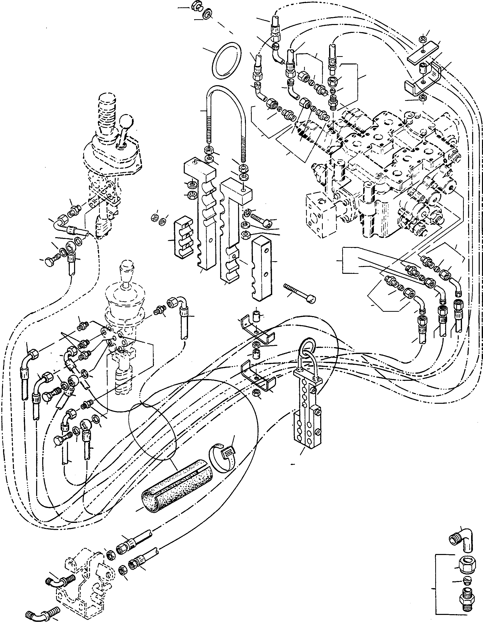 Схема запчастей Komatsu 50E - ТРУБЫS ДЛЯ УДАЛЕНН. УПРАВЛЯЮЩ. КЛАПАН, THREE WAYS ГИДРАВЛИКА