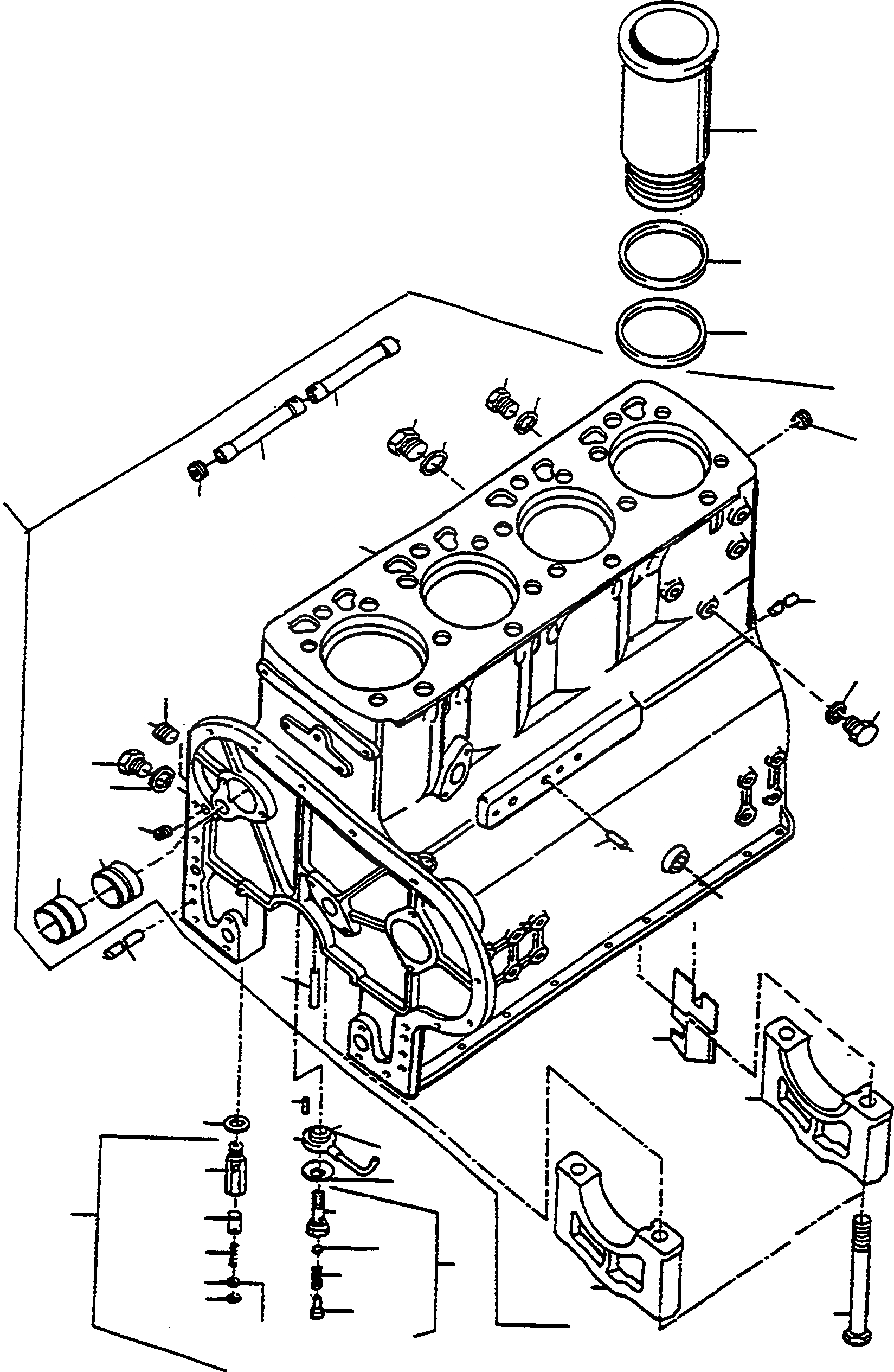 Схема запчастей Komatsu 50E - БЛОК ЦИЛИНДРОВ И ATTACHING ЧАСТИ ДВИГАТЕЛЬ, АКСЕССУАРЫ И ЭЛЕКТРИЧ. СИСТЕМА