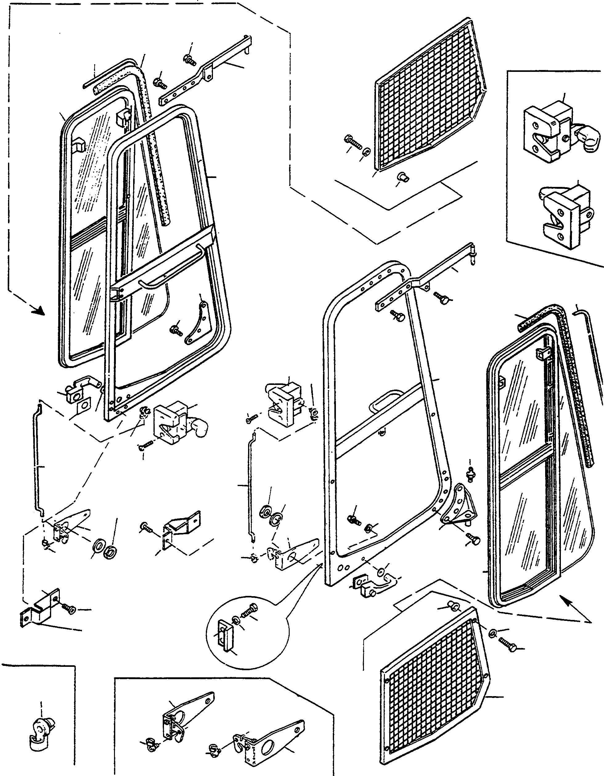 Схема запчастей Komatsu 50E - БЕЗОПАСН. КАБИНА, ДВЕРЬS, EXECUTION BRONZE СТЕКЛА ШАССИ И SUPERSTRUCTURE