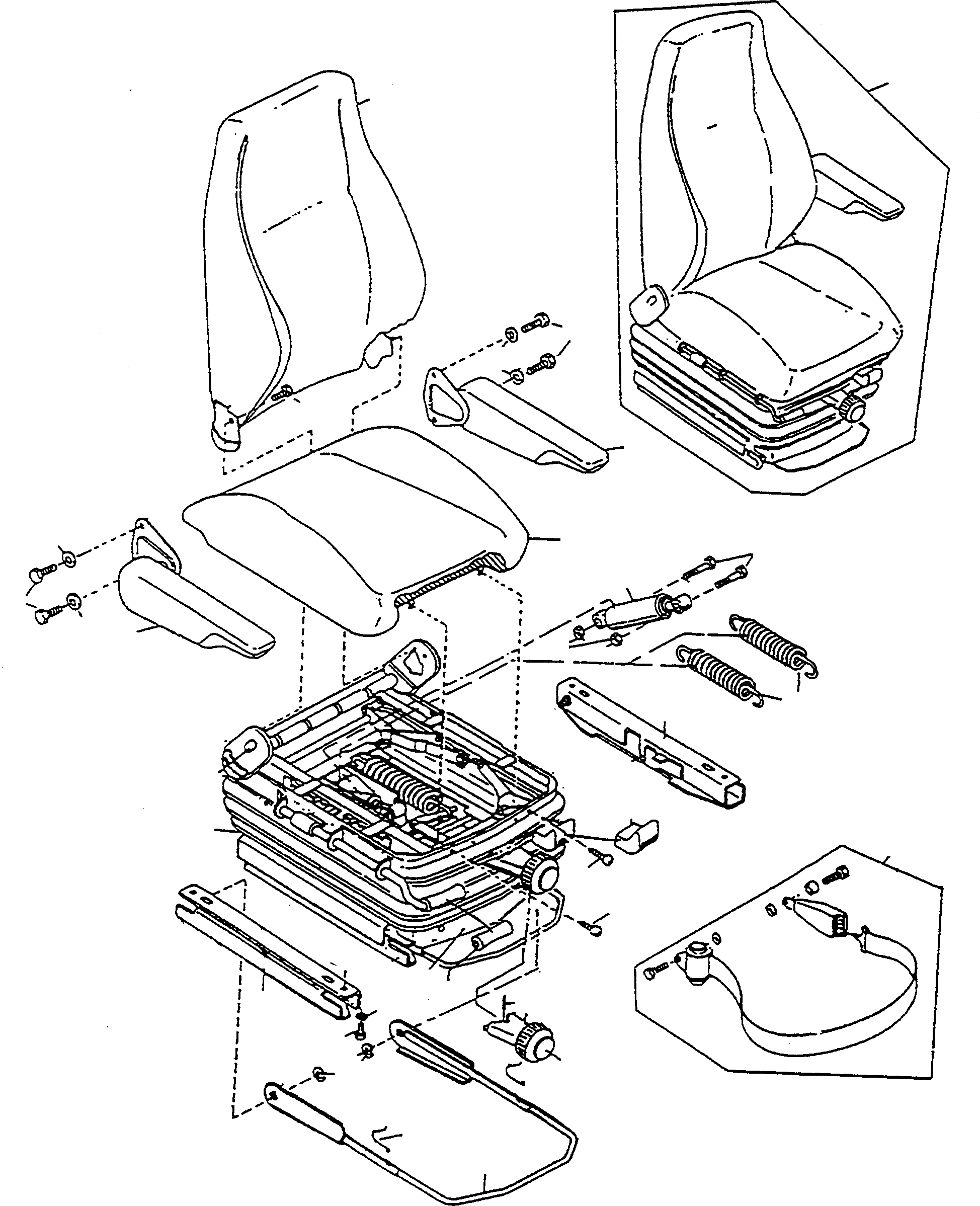 Схема запчастей Komatsu 50E - ПРИВОДRS СИДЕНЬЕ ПРИВОДRS СИДЕНЬЕ, ATTACHING ЧАСТИ