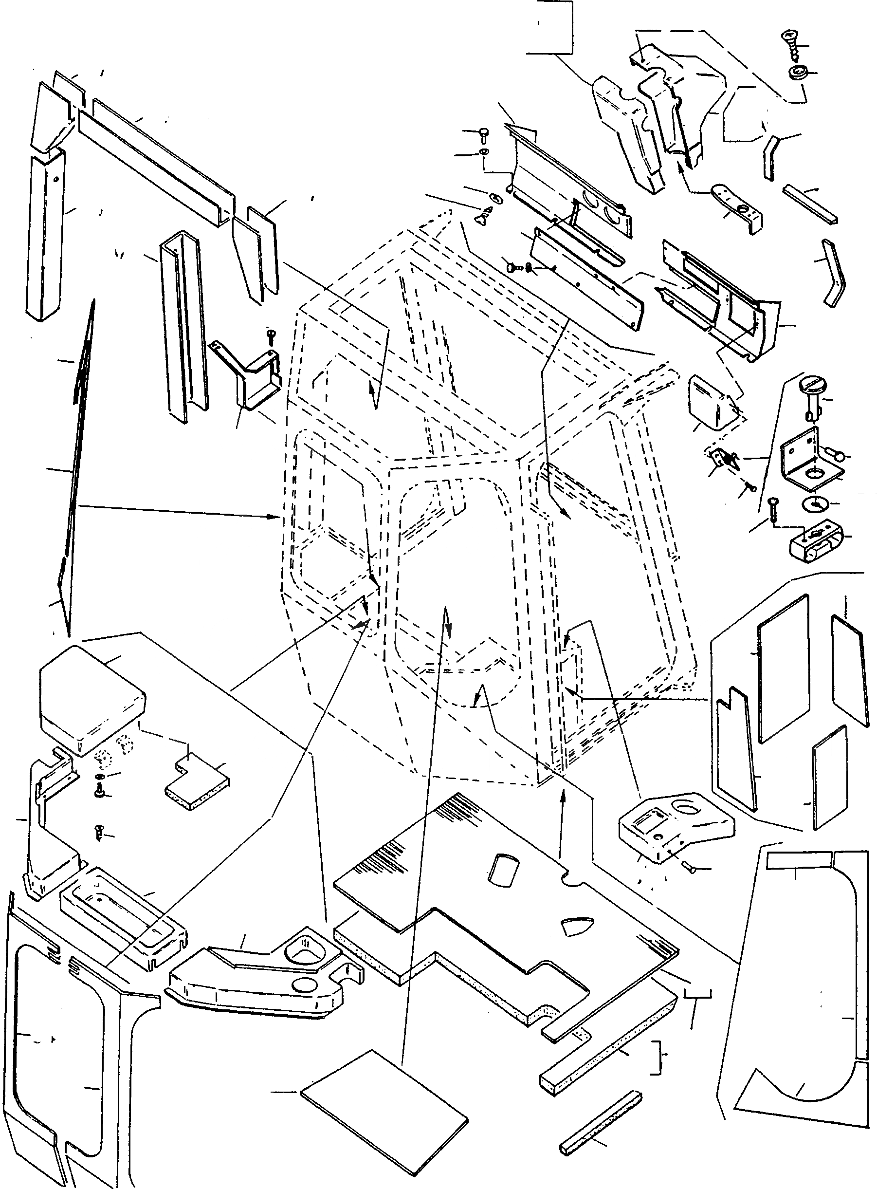 Схема запчастей Komatsu 50E - SOUNDЗАЩИТАING OF КАБИНА ШАССИ И SUPERSTRUCTURE