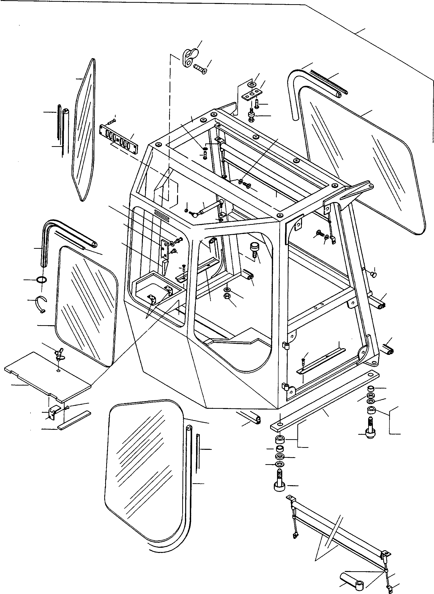 Схема запчастей Komatsu 50E - БЕЗОПАСН. КАБИНА ШАССИ И SUPERSTRUCTURE