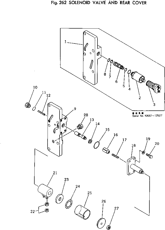 Схема запчастей Komatsu 510-1 - СОЛЕНОИДНЫЙ КЛАПАН И ЗАДН. КРЫШКА ТРАНСМИССИЯ