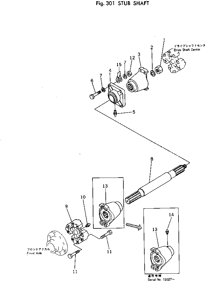 Схема запчастей Komatsu 510-1 - STUB ВАЛ ПРИВОДВАЛ¤ ДИФФЕРЕНЦ. И КОЛЕСА