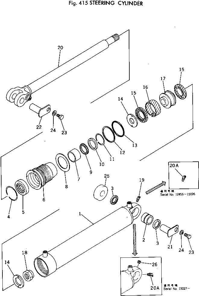 Схема запчастей Komatsu 510-1 - ЦИЛИНДР РУЛЕВ. УПР-Я РУЛЕВ. УПРАВЛЕНИЕ И СИСТЕМА УПРАВЛЕНИЯ