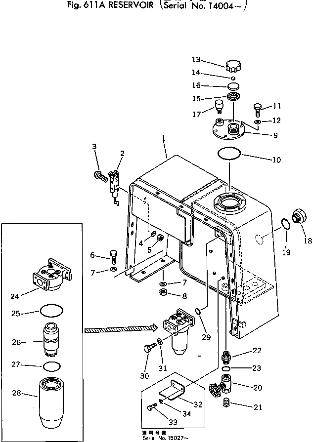 Схема запчастей Komatsu 510-1 - РЕЗЕРВУАР(№-) УПРАВЛ-Е РАБОЧИМ ОБОРУДОВАНИЕМ