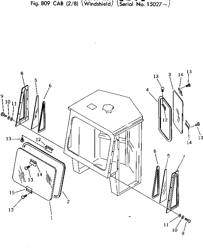 Схема запчастей Komatsu 510-1 - КАБИНА (/8) (WINDЗАЩИТН.)(№7-) ОПЦИОННЫЕ КОМПОНЕНТЫ