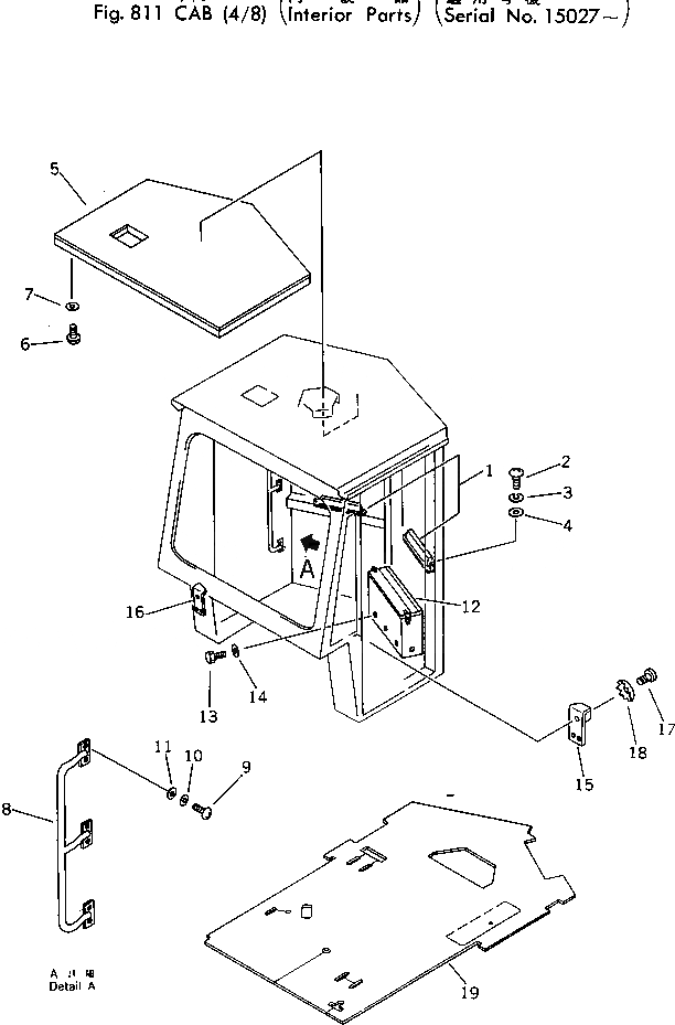 Схема запчастей Komatsu 510-1 - КАБИНА (/8) (ИНТЕРЬЕР ЧАСТИ)(№7-) ОПЦИОННЫЕ КОМПОНЕНТЫ