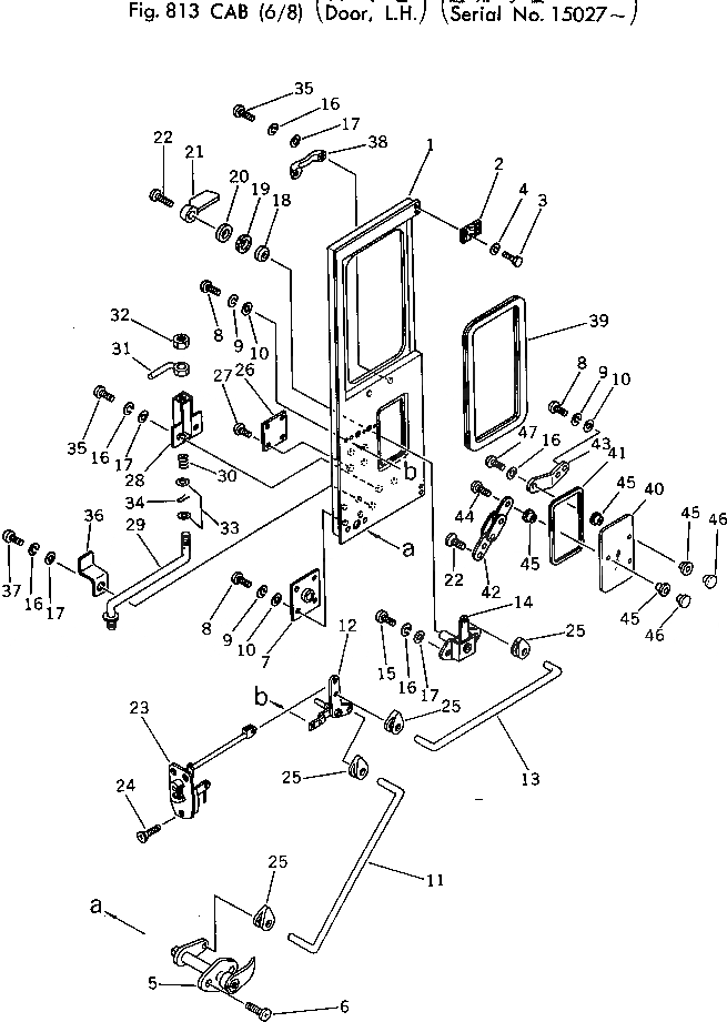 Схема запчастей Komatsu 510-1 - КАБИНА (/8) (ДВЕРЬ ЛЕВ.)(№7-) ОПЦИОННЫЕ КОМПОНЕНТЫ