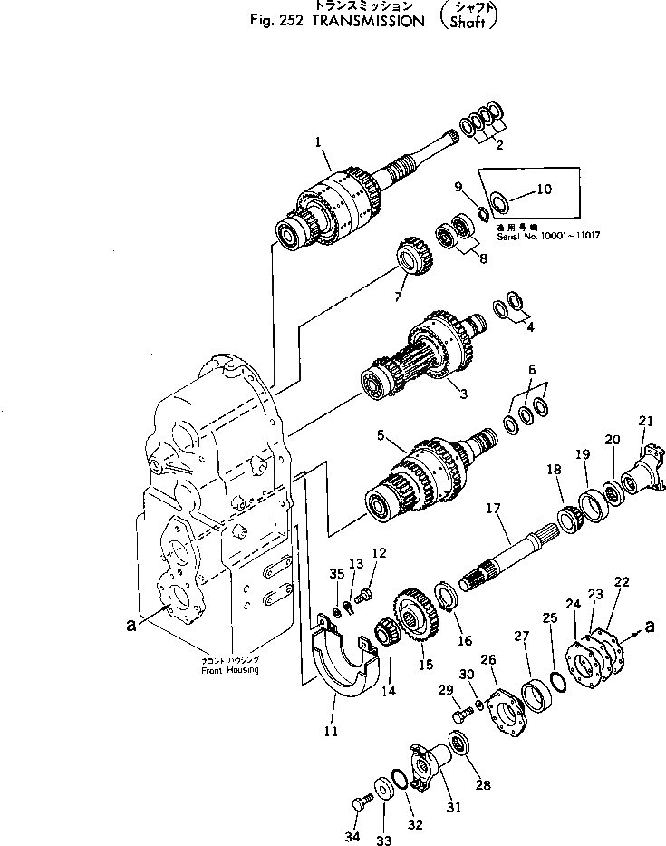 Схема запчастей Komatsu 515-1 - ТРАНСМИССИЯ (ВАЛ) ТРАНСМИССИЯ