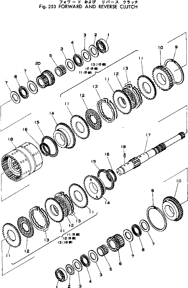 Схема запчастей Komatsu 515-1 - МУФТА ВПЕРЕД/РЕВЕРС ТРАНСМИССИЯ