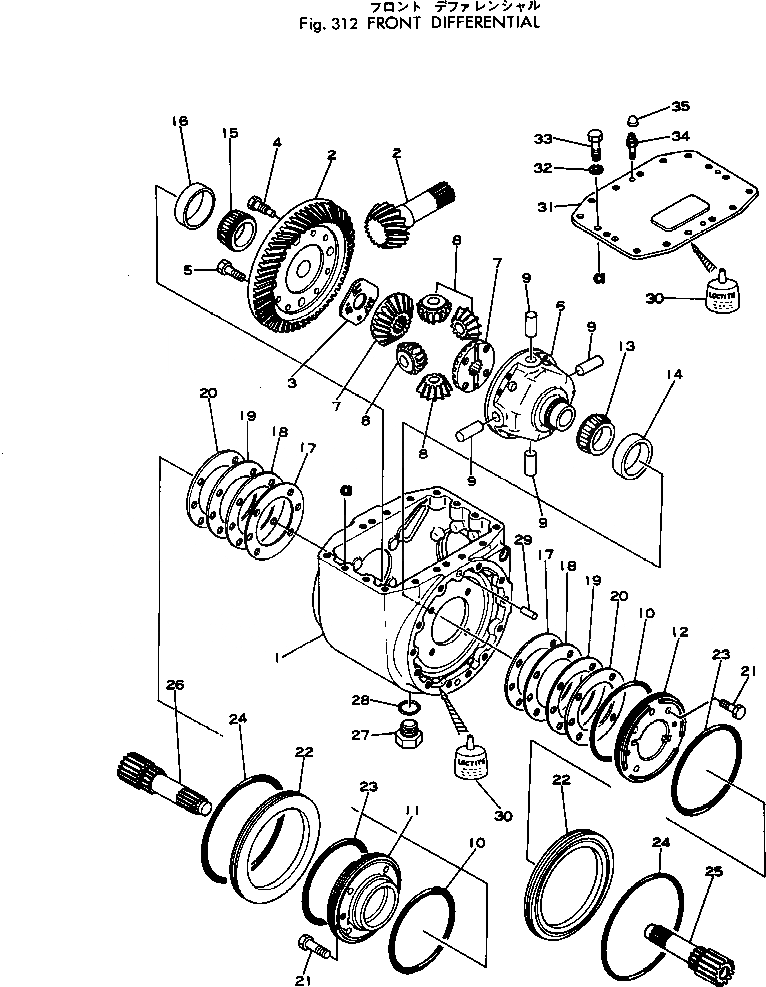 Схема запчастей Komatsu 515-1 - ПЕРЕДНИЙ ДИФФЕРЕНЦИАЛ ПРИВОДВАЛ¤ ДИФФЕРЕНЦ. И КОЛЕСА