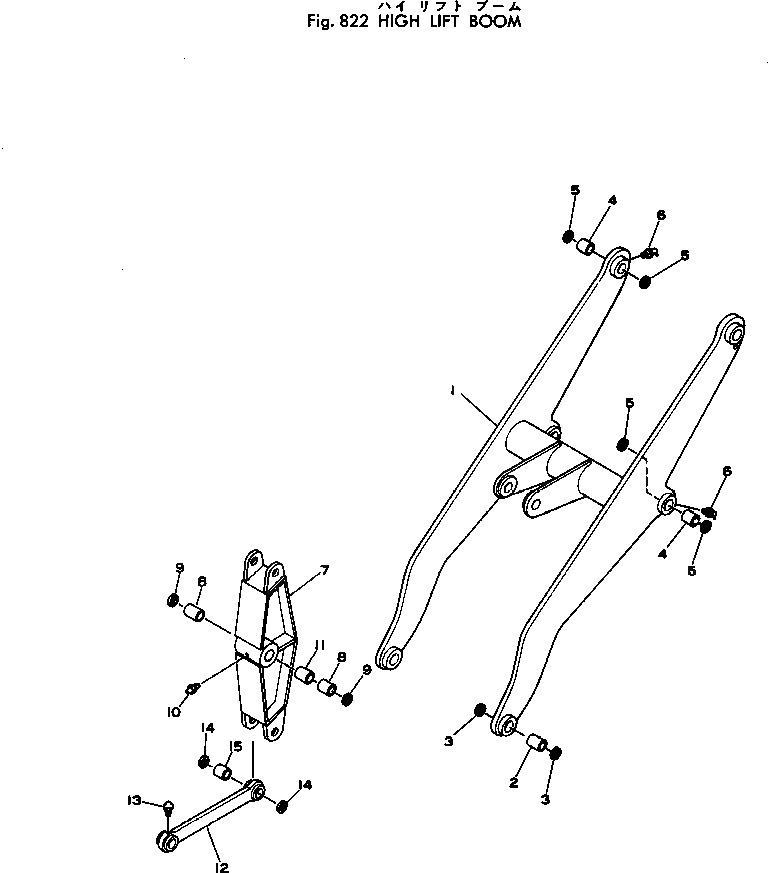 Схема запчастей Komatsu 515-1 - ВЫСОК. ПОДЪЕМ СТРЕЛА ОПЦИОННЫЕ КОМПОНЕНТЫ