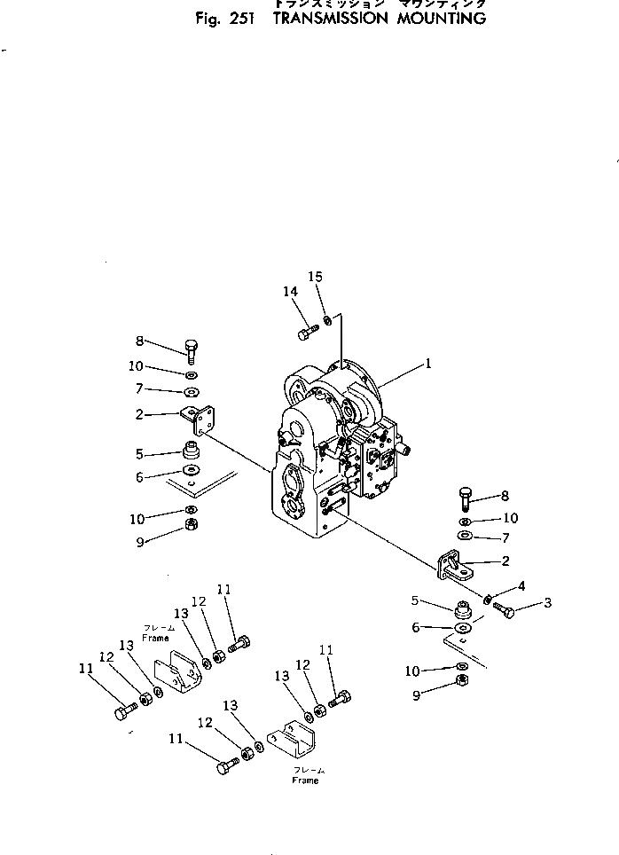 Схема запчастей Komatsu 520B-1 - КРЕПЛЕНИЕ ТРАНСМИССИИ ТРАНСМИССИЯ