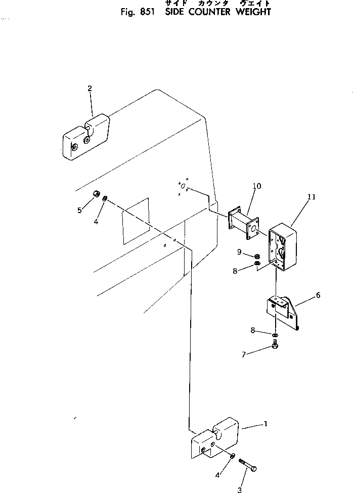Схема запчастей Komatsu 520B-1 - ПРОТИВОВЕС ОПЦИОННЫЕ КОМПОНЕНТЫ