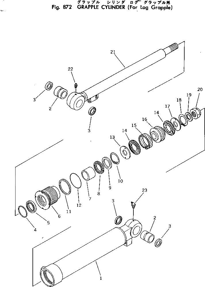 Схема запчастей Komatsu 520B-1 - ЦИЛИНДР ЗАХВАТА (ДЛЯ ЗАХВАТА БРЕВЕН) ОПЦИОННЫЕ КОМПОНЕНТЫ