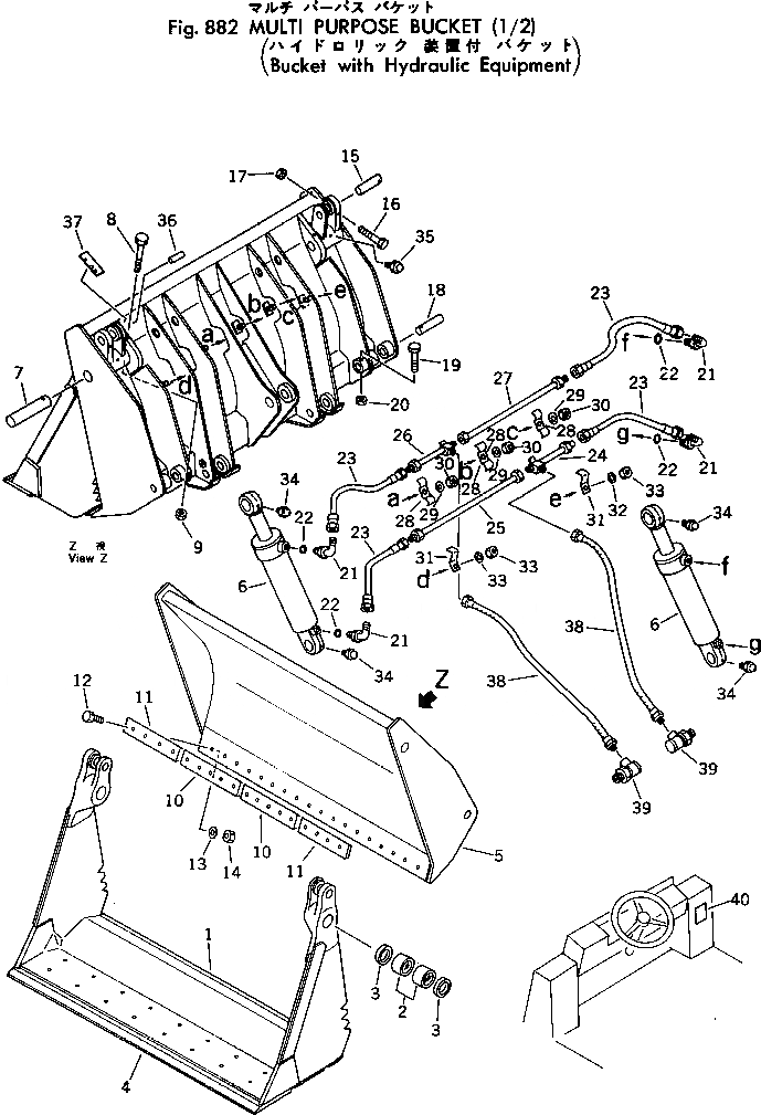 Схема запчастей Komatsu 530-1 - МНОГОЦЕЛЕВ. КОВШ (/) (КОВШ С ГИДРАВЛ ОБОРУД-Е)(№-) ОПЦИОННЫЕ КОМПОНЕНТЫ