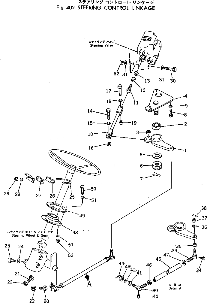 Схема запчастей Komatsu 530B-1 - РУЛЕВ. УПРАВЛЕНИЕ МЕХ-М УПРАВЛ-Я(№-) РУЛЕВ. УПРАВЛЕНИЕ И СИСТЕМА УПРАВЛЕНИЯ