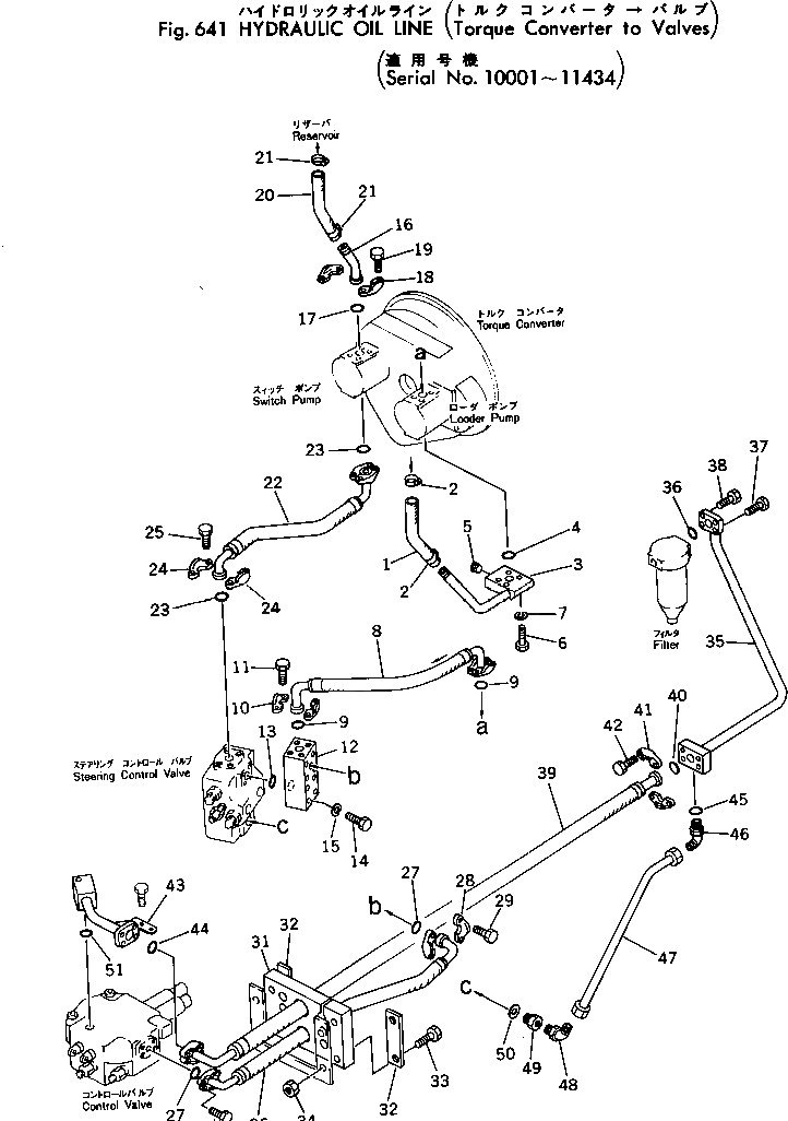 Схема запчастей Komatsu 530B-1 - ГИДРАВЛ МАСЛ. ЛИНИЯ (ГИДРОТРАНСФОРМАТОР - КЛАПАН)(№-) УПРАВЛ-Е РАБОЧИМ ОБОРУДОВАНИЕМ