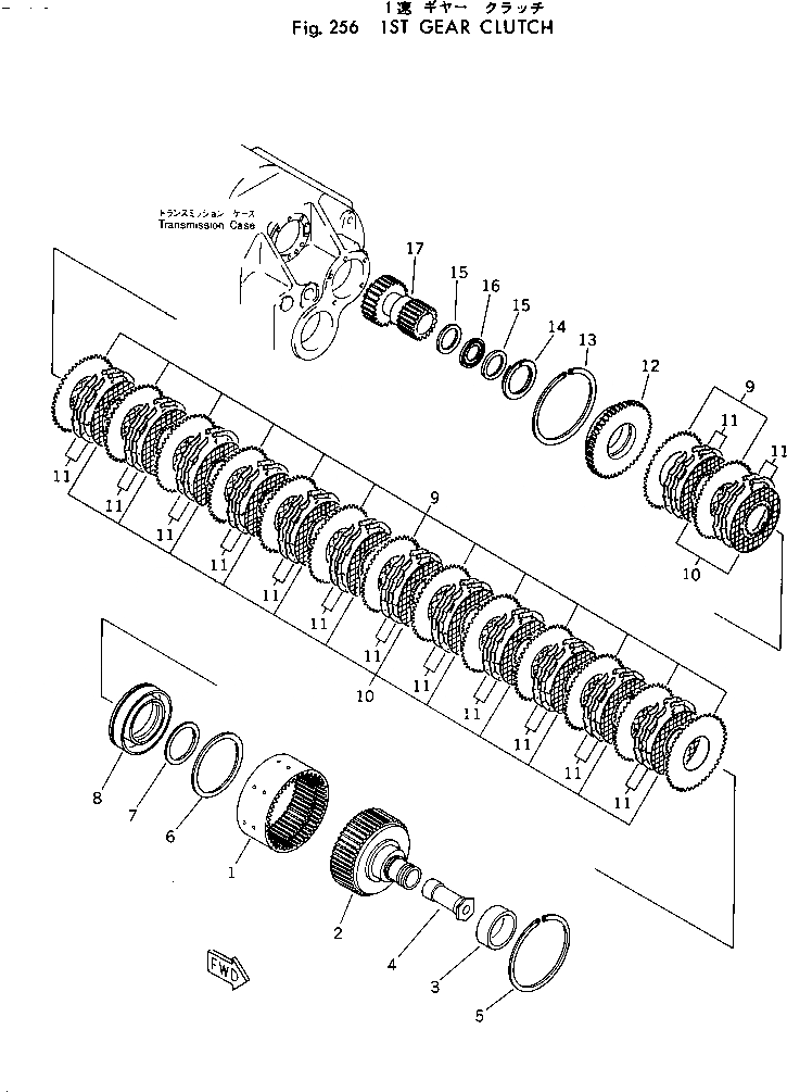 Схема запчастей Komatsu 540-1 - 1 ПРИВОД МУФТА(№-) ТРАНСМИССИЯ