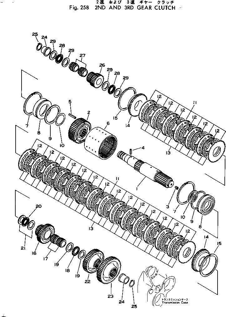 Схема запчастей Komatsu 540-1 - 2 И 3 ПРИВОД МУФТА(№-) ТРАНСМИССИЯ