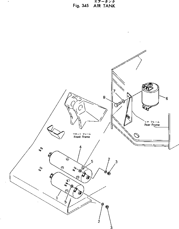 Схема запчастей Komatsu 540-1 - ВОЗД. БАЛЛОН(№-) ПРИВОДВАЛ¤ ДИФФЕРЕНЦ. И КОЛЕСА