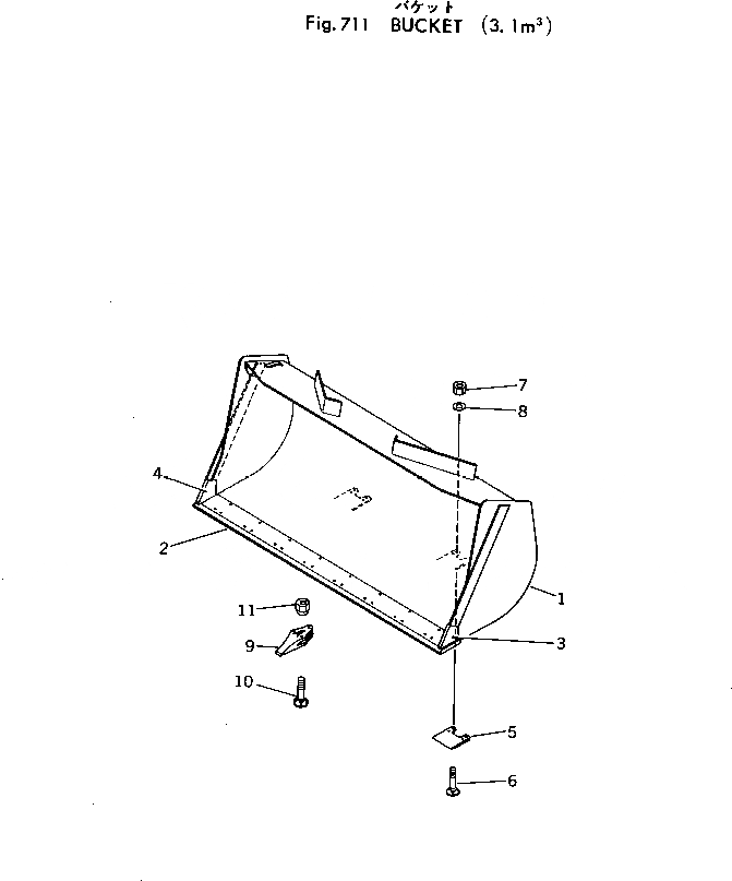 Схема запчастей Komatsu 540-1 - КОВШ (. M)(№-) РАБОЧЕЕ ОБОРУДОВАНИЕ