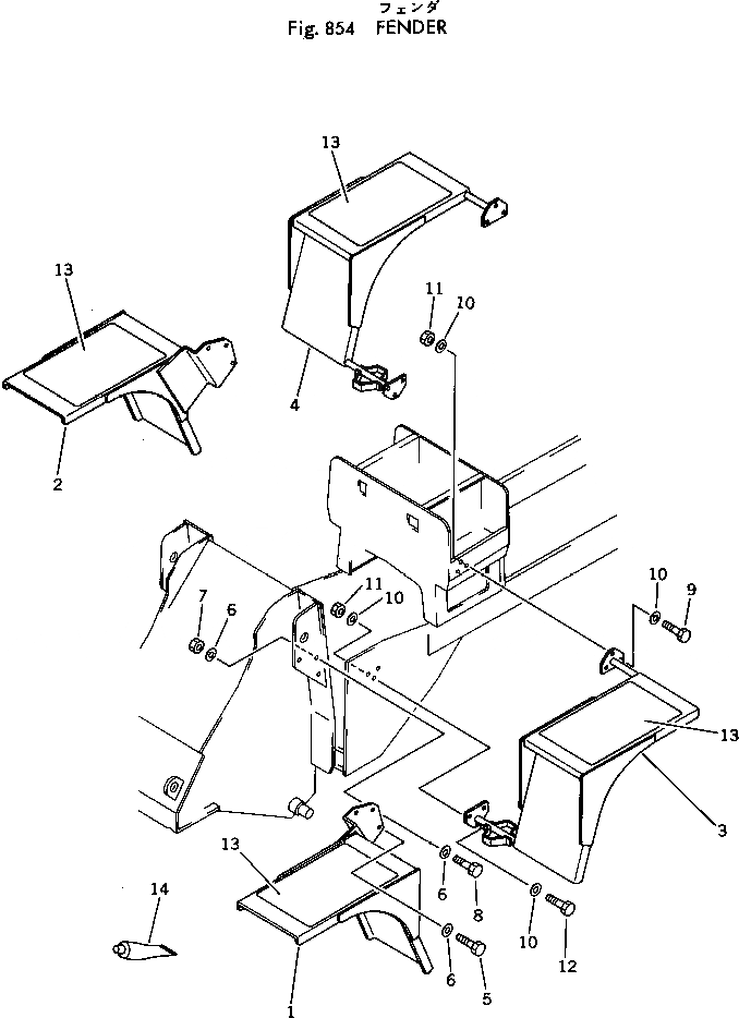 Схема запчастей Komatsu 540B-1 - КРЫЛО(№-) ОПЦИОННЫЕ КОМПОНЕНТЫ
