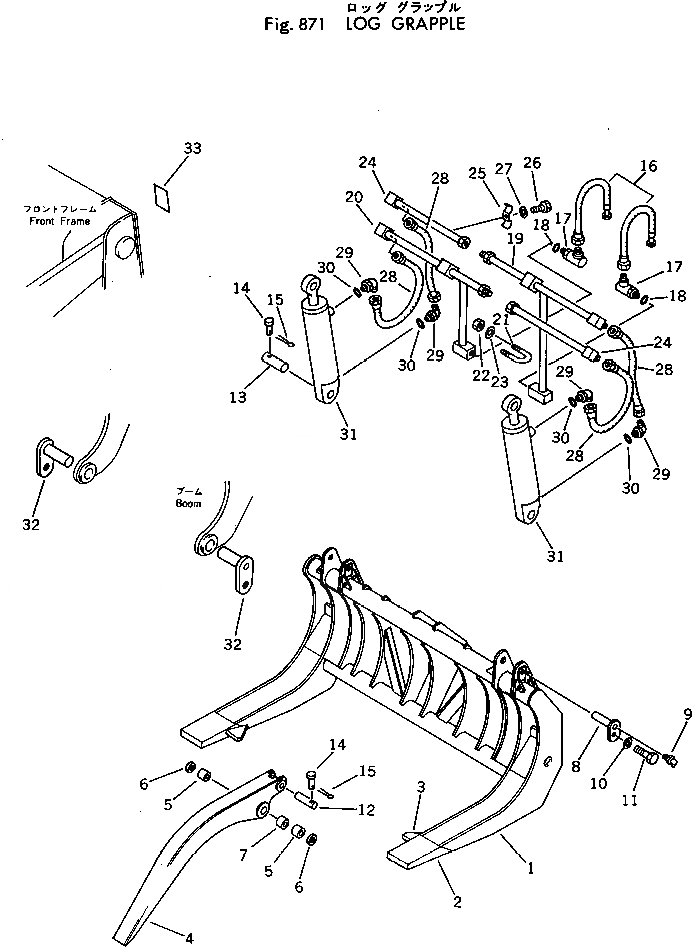 Схема запчастей Komatsu 540B-1 - ЗАХВАТ ДЛЯ БРЕВЕН(№-) ОПЦИОННЫЕ КОМПОНЕНТЫ